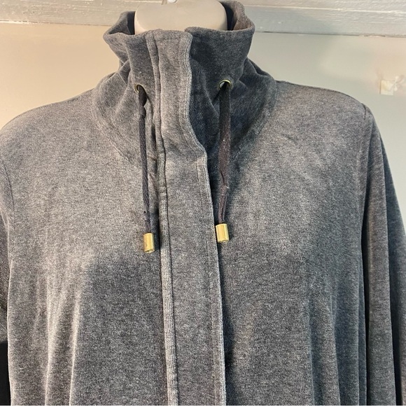 Charter Club Jacket Women  Full Zip Pockets Long Sleeve Gray large - Picture 5 of 12